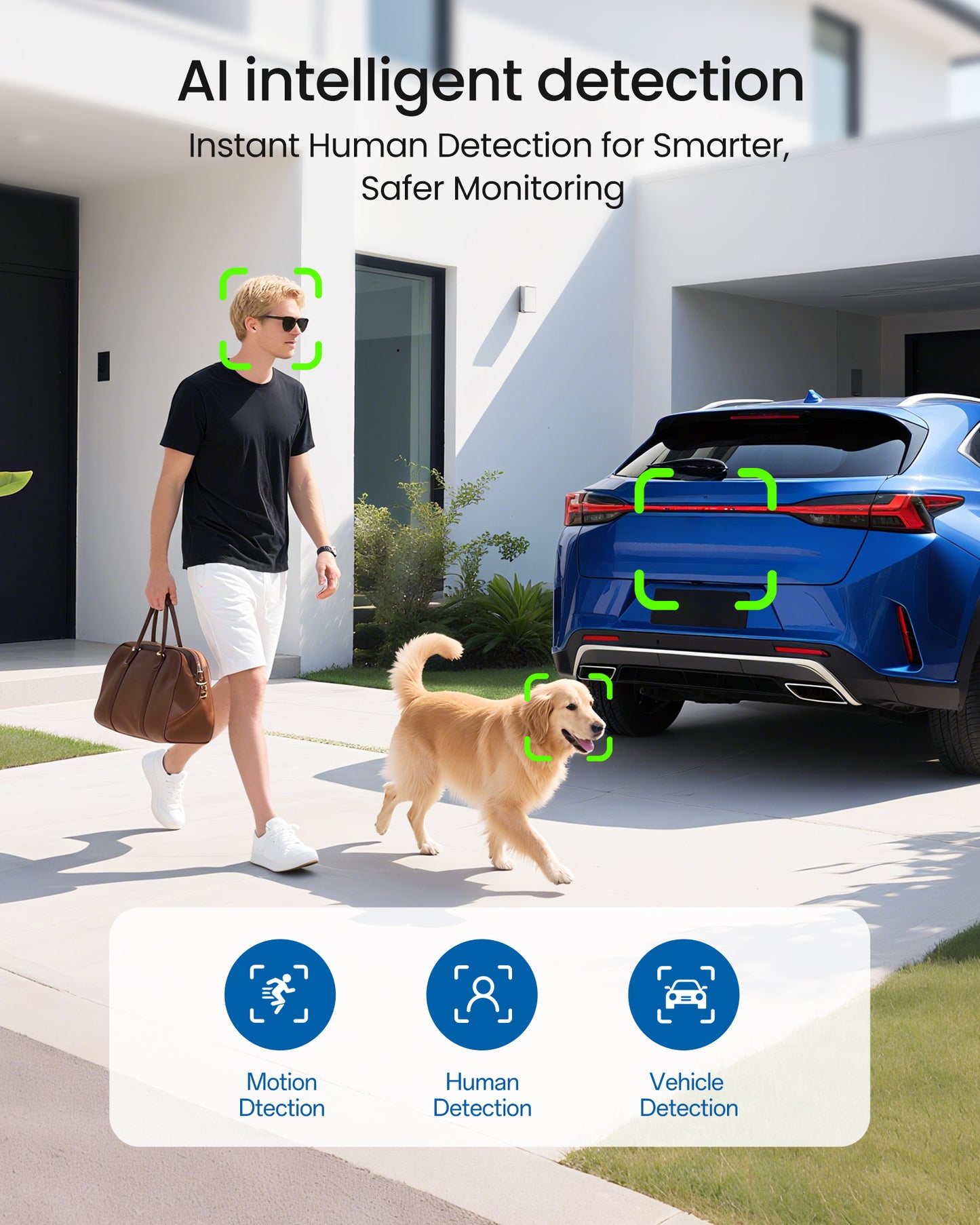Foscam W5EP 5MP PoE Security Camera , 3K IP Camera Outdoor with 2-Way Talk, AI Detect Human/Vehicle, Flashing Red & Blue Siren Lights, IP66 Waterproof