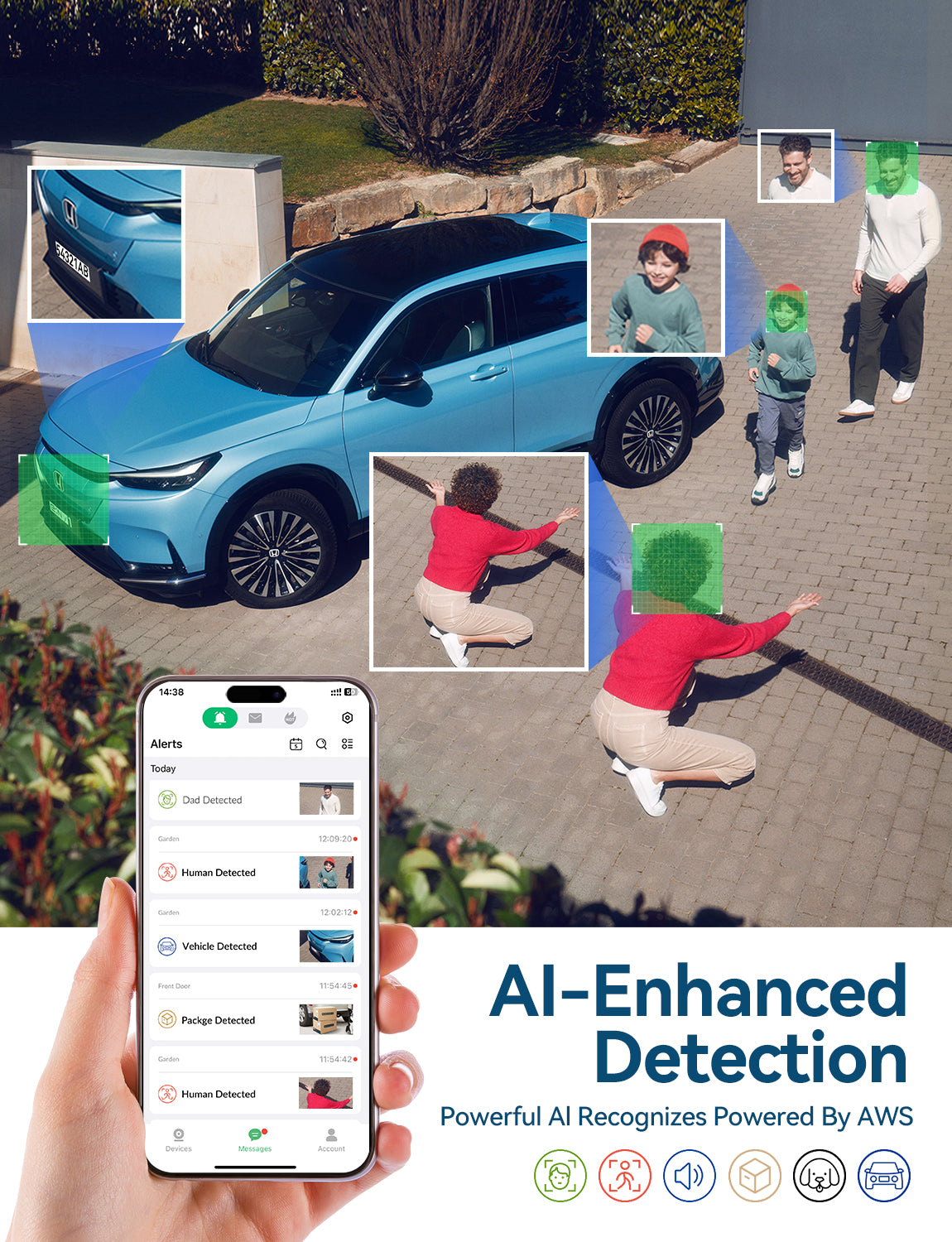 Foscam V5P 5MP WiFi Security Camera with Smart Detection and Waterproof Box