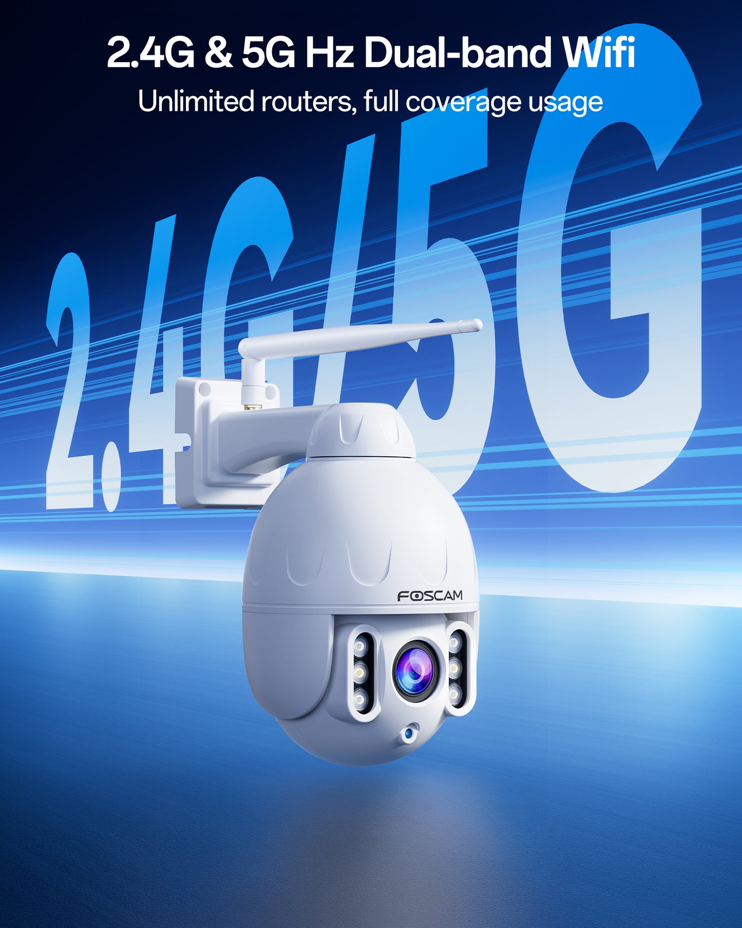 Foscam SD4 2K Outdoor 2.4/5gHz WiFi PTZ Security Camera