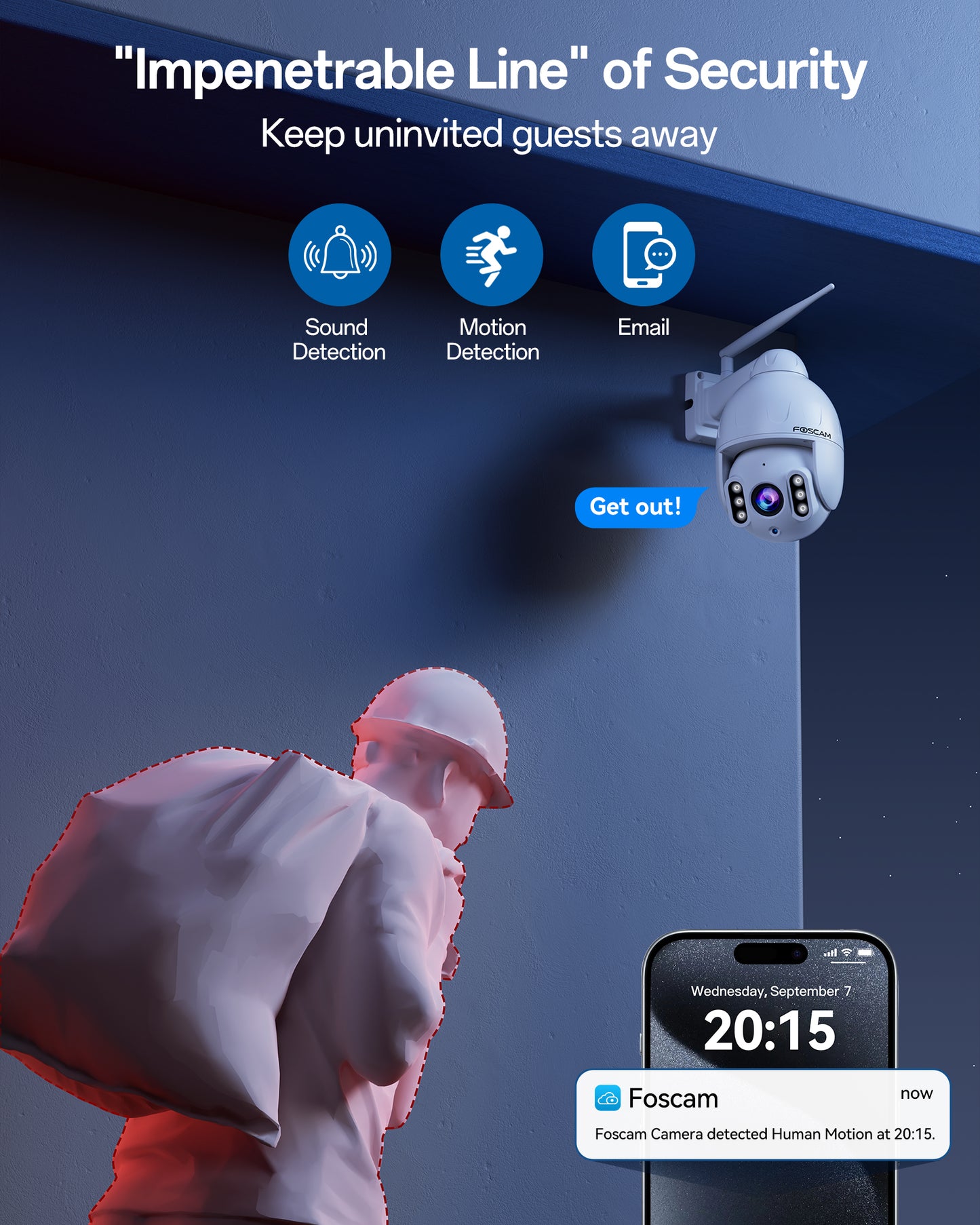 Foscam SD4 2K Outdoor 2.4/5gHz WiFi PTZ Security Camera