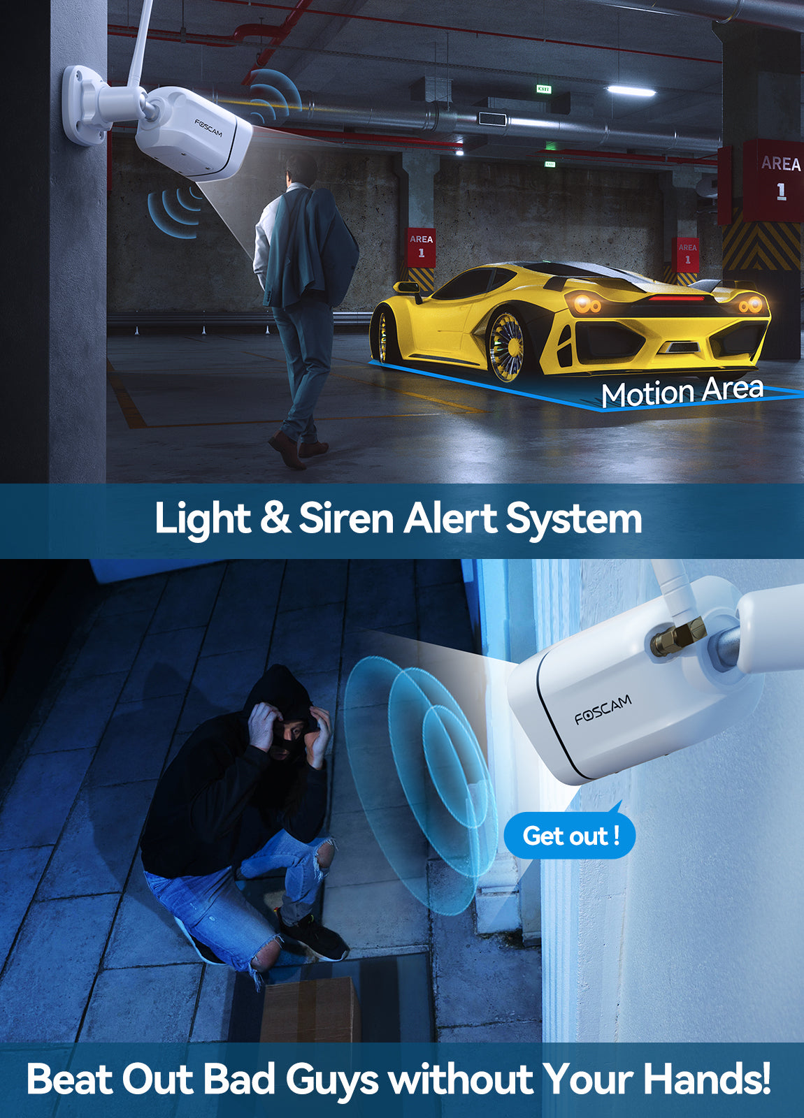 Foscam V5P 5MP WiFi Security Camera with Smart Detection 3- Pack