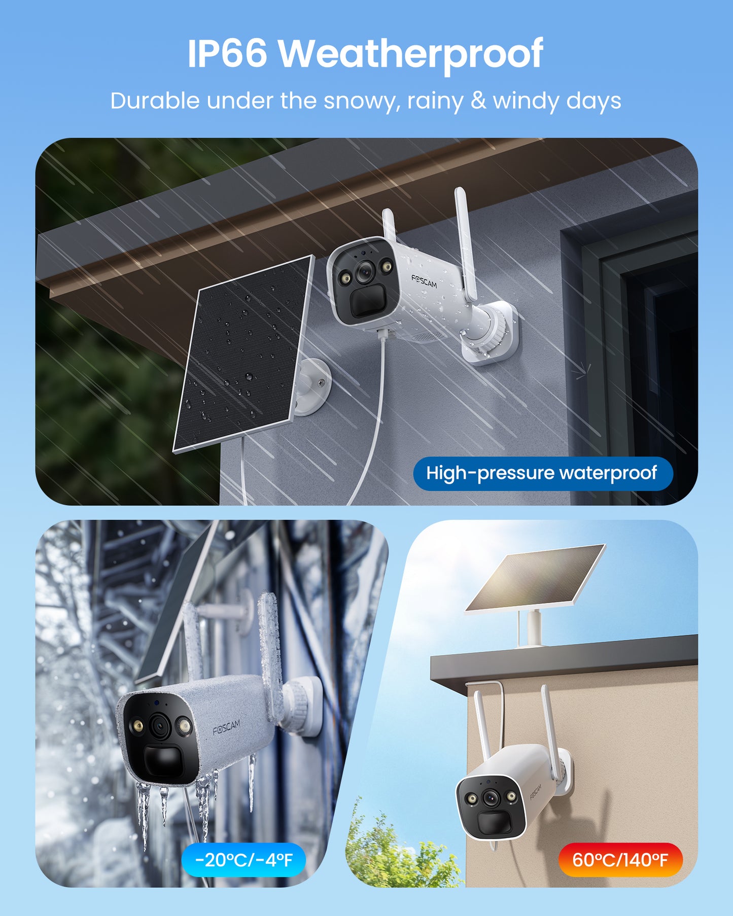 🎉NEW🎉Foscam BP4 2K/4MP Smart Solar Wire-Free PT Battery Wifi Camera with Color Night Vision