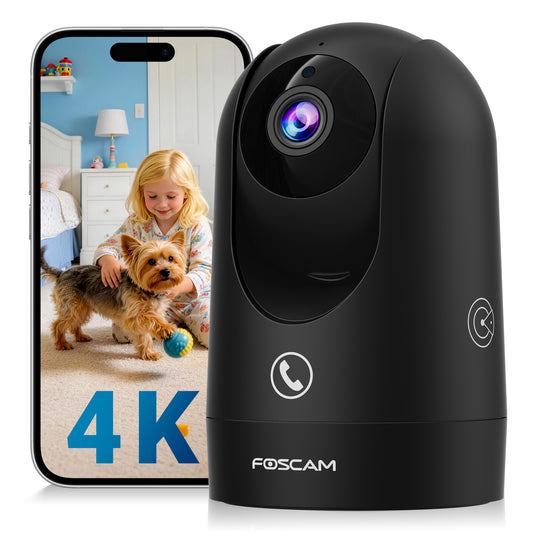 FOSCAM R8M 4K 8MP Security Camera Indoor, Live Streaming 2.4g & 5g WiFi Pet/Baby Camera