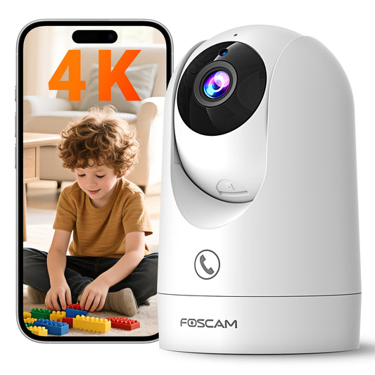 FOSCAM R8M 4K 8MP Security Camera Indoor, Live Streaming 2.4g & 5g WiFi Pet/Baby Camera