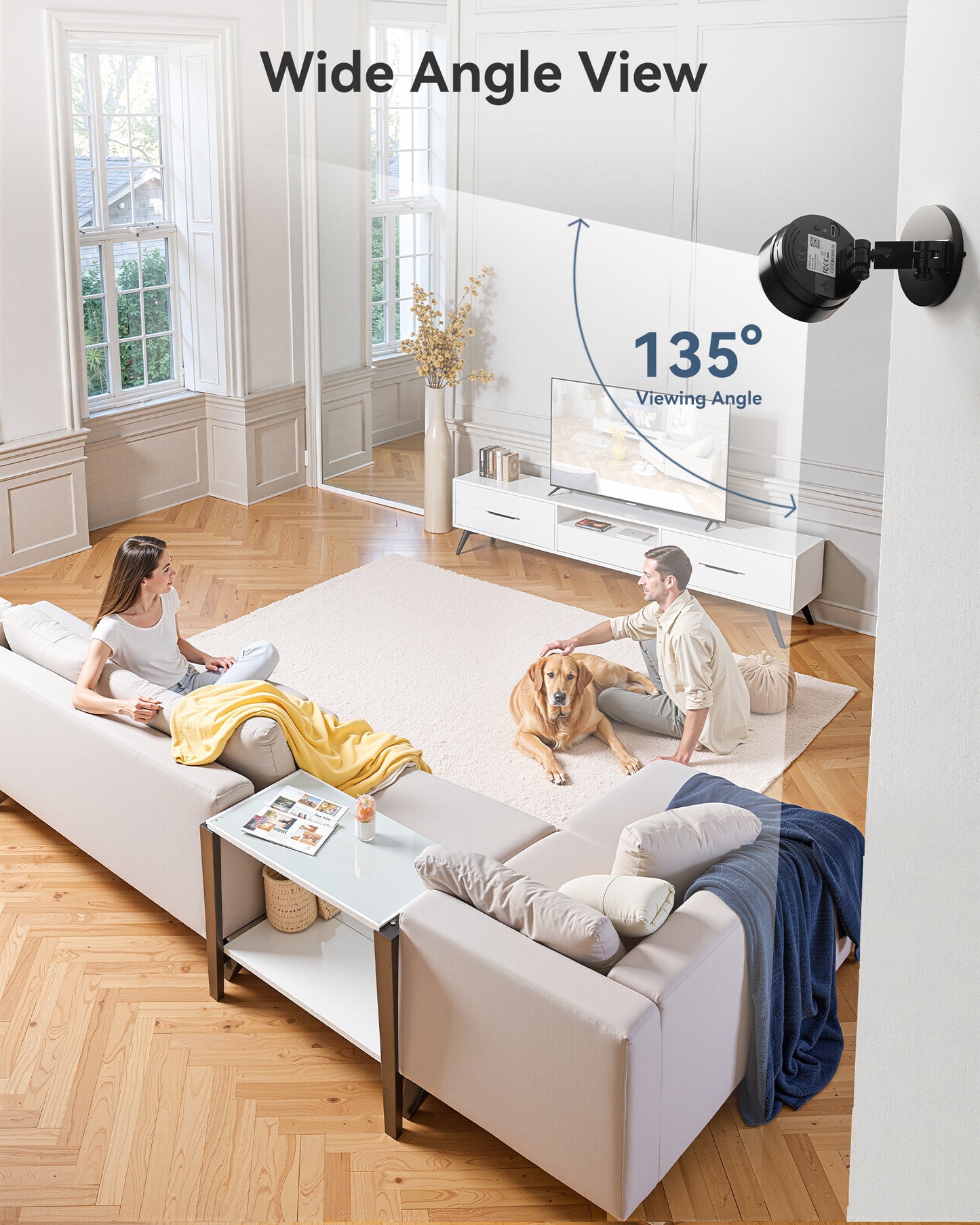 FOSCAM C5MB 3K 5MP Security Camera Indoor, 2.4g & 5g WiFi Magnetic Mini Dog/Cat/Pet/Baby Camera