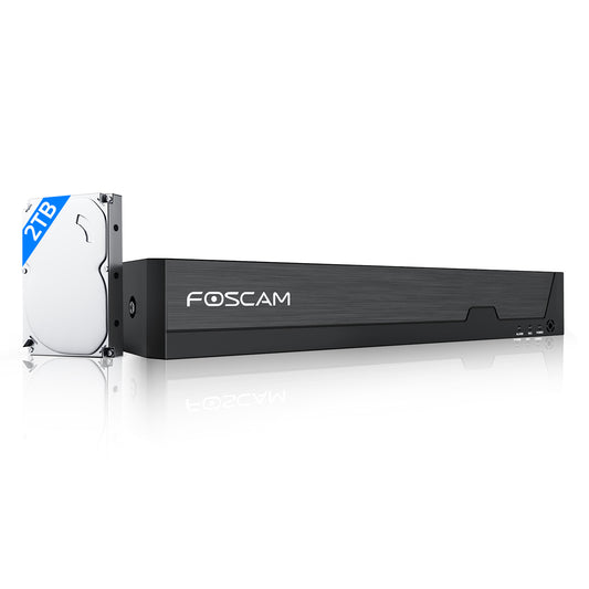 FOSCAM 4K 8MP 8CH PoE Network Video Recorder for Home Security Camera System, Support up to 16TB Hard Drive for 24/7 Continuous Recording, Come with 2TB HHD