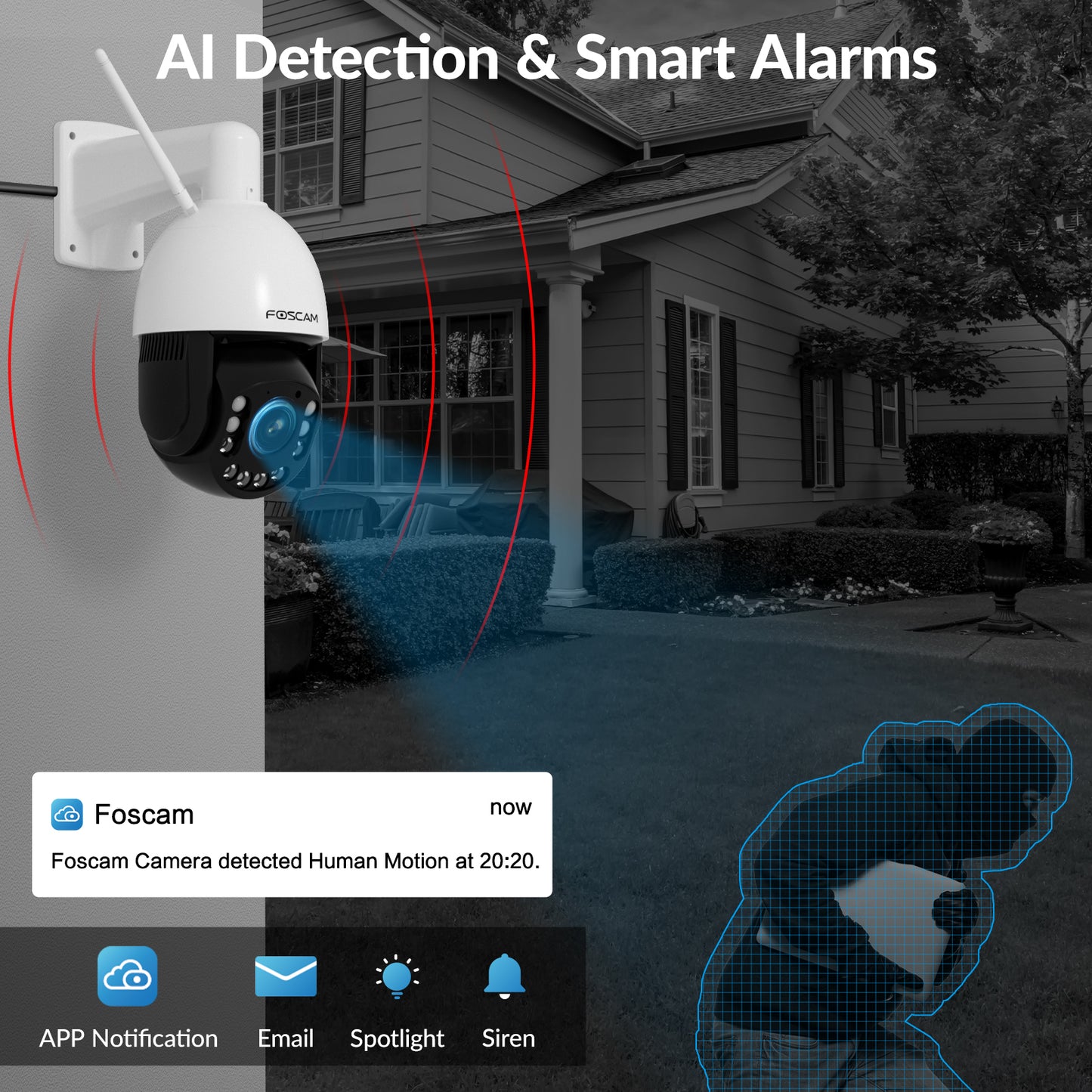 Foscam SD4H 18X Optical Zoom Smart 4MP PTZ WiFi Camera