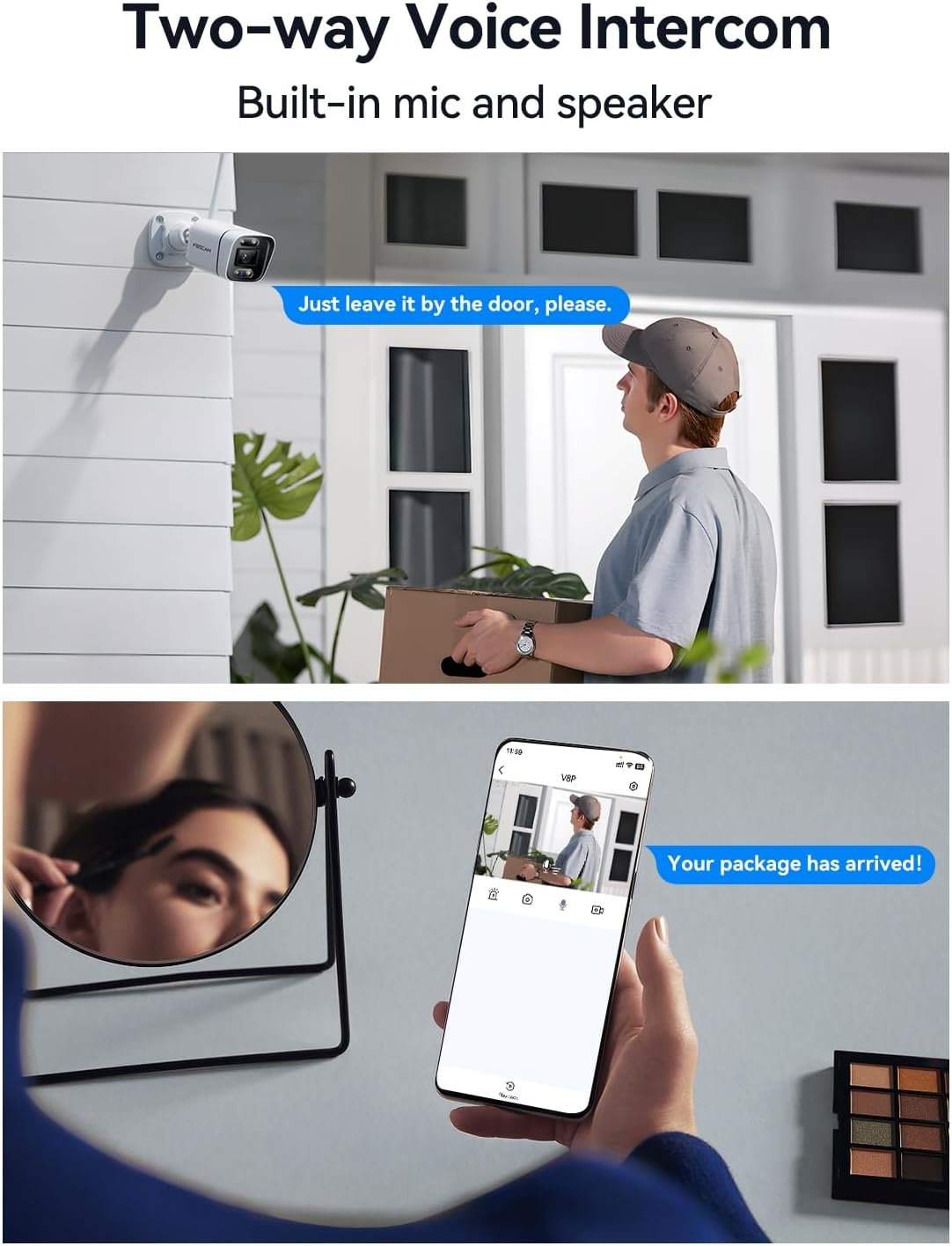 Foscam V8P 8MP WiFi Security Camera with Smart Detection and Waterproof Junction Box