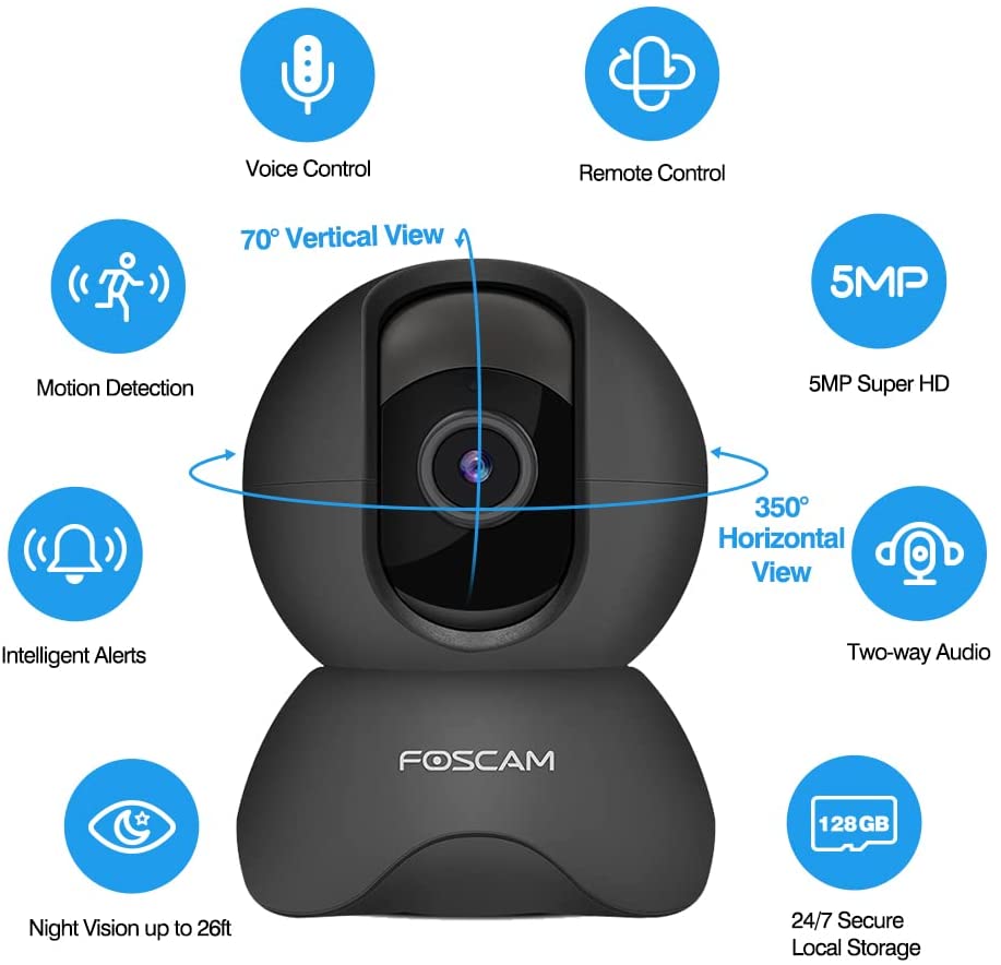 Foscam 5MP WiFi Pet Camera for Home Security