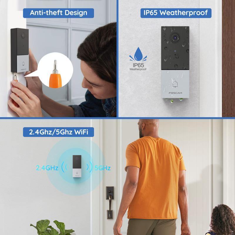 Foscam 2K 4MP Video Doorbell Camera