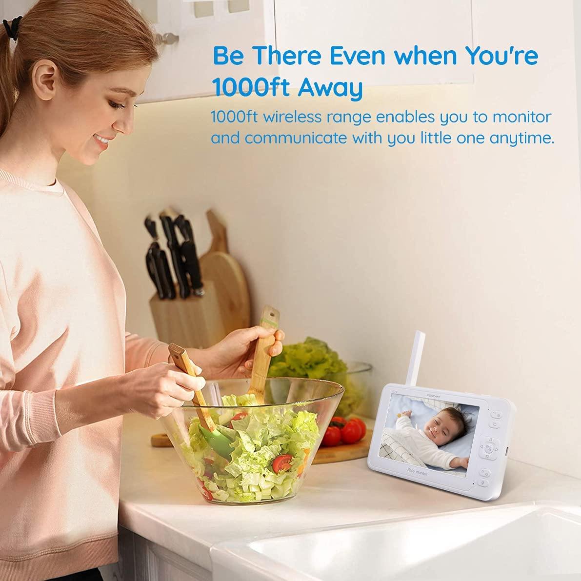 Foscam Baby Monitor with Remote Pan-Tilt-Zoom Camera and 5'' LCD Screen