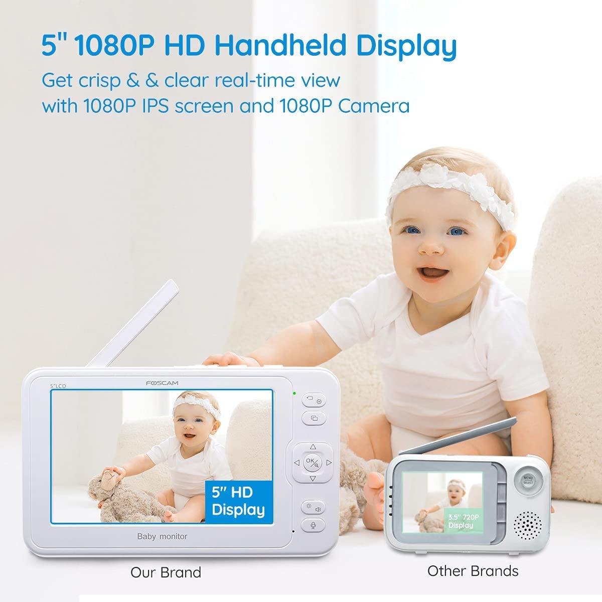 Foscam Baby Monitor with Remote Pan-Tilt-Zoom Camera and 5'' LCD Screen