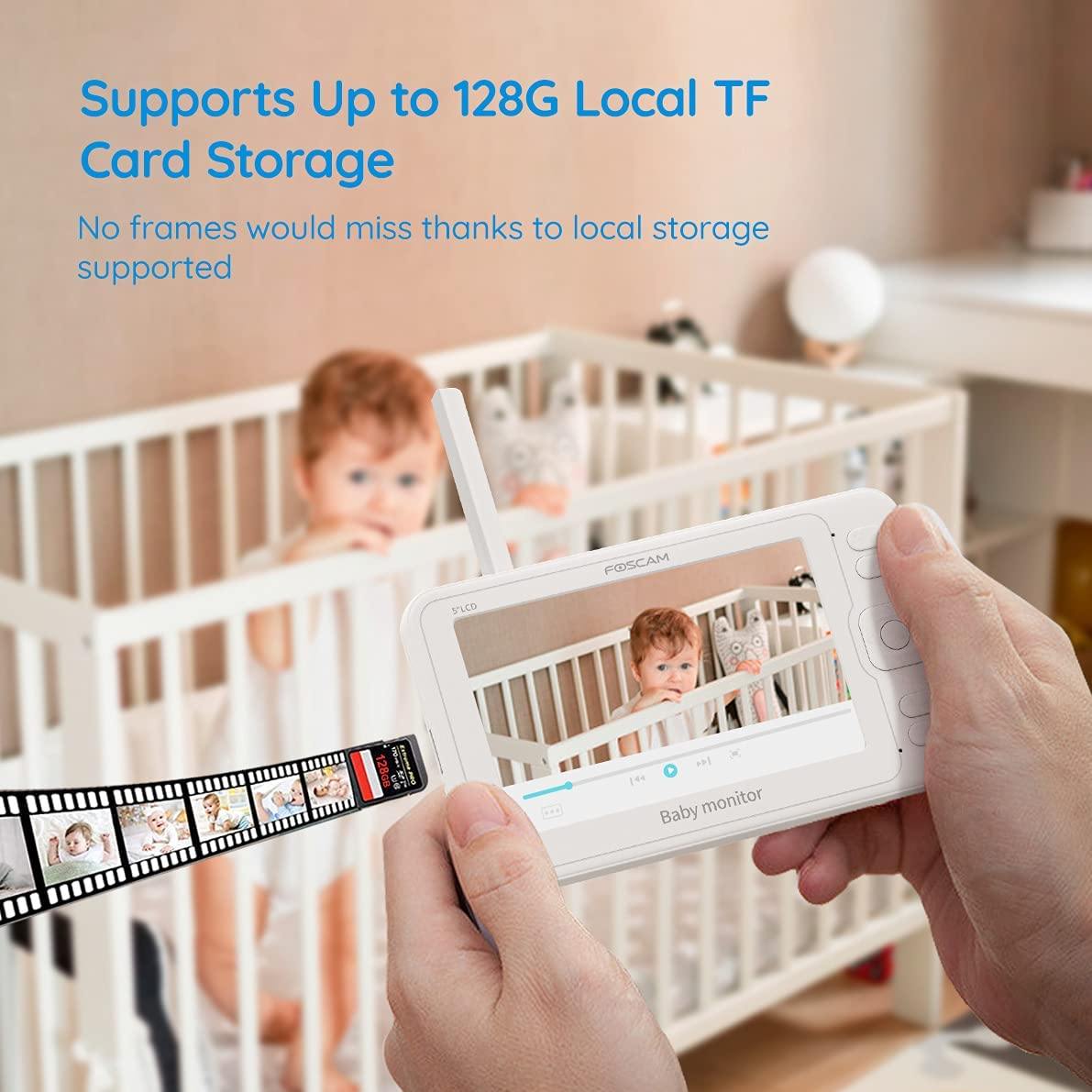 Foscam Baby Monitor with Remote Pan-Tilt-Zoom Camera and 5'' LCD Screen