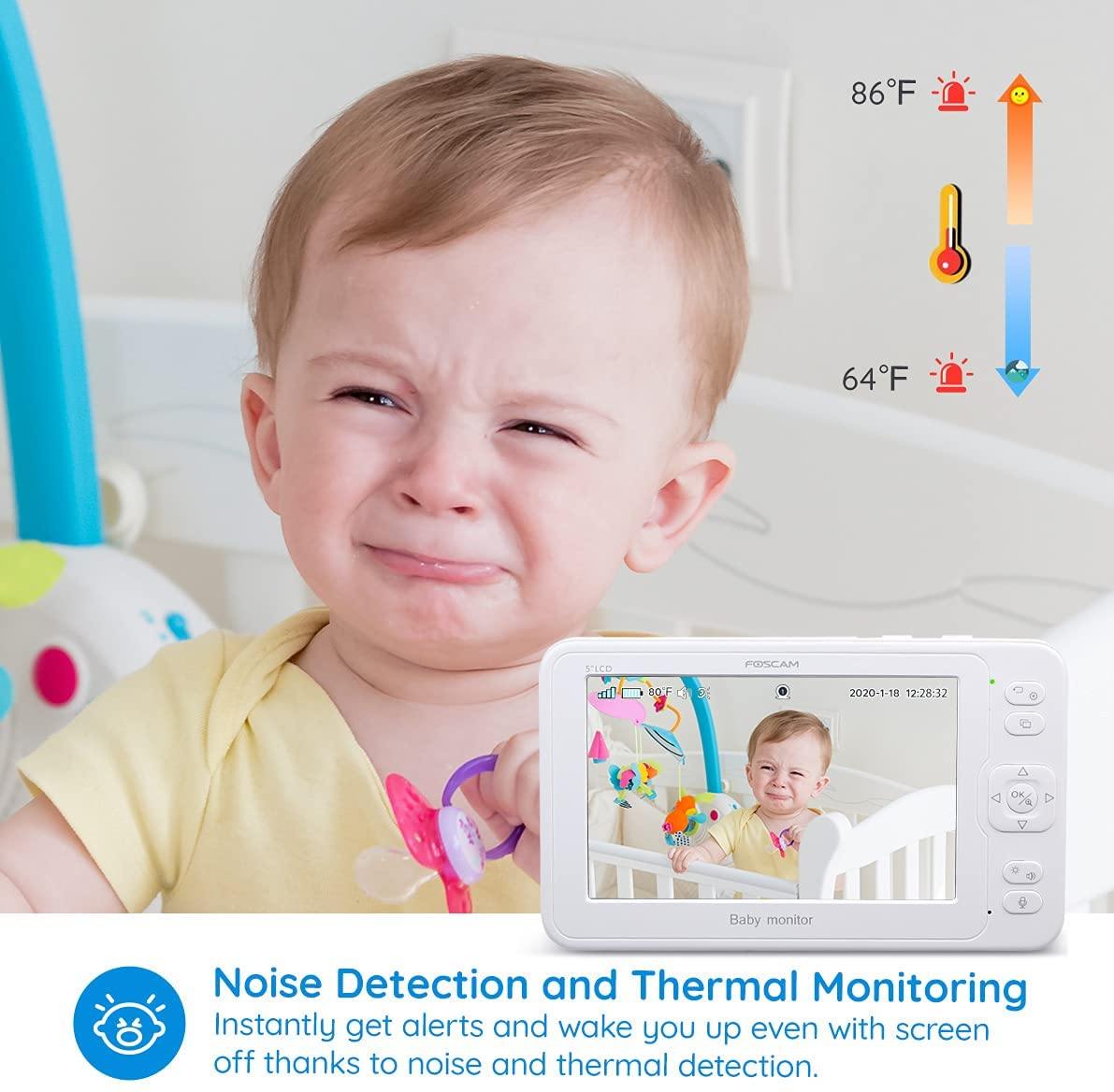 Foscam Baby Monitor with Remote Pan-Tilt-Zoom Camera and 5'' LCD Screen