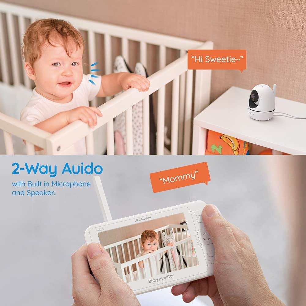 Foscam Baby Monitor with Remote Pan-Tilt-Zoom Camera and 5'' LCD Screen