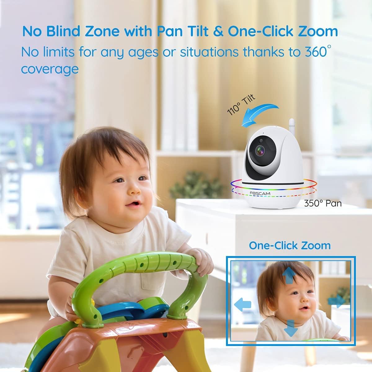 Foscam Baby Monitor with Remote Pan-Tilt-Zoom Camera and 5'' LCD Screen