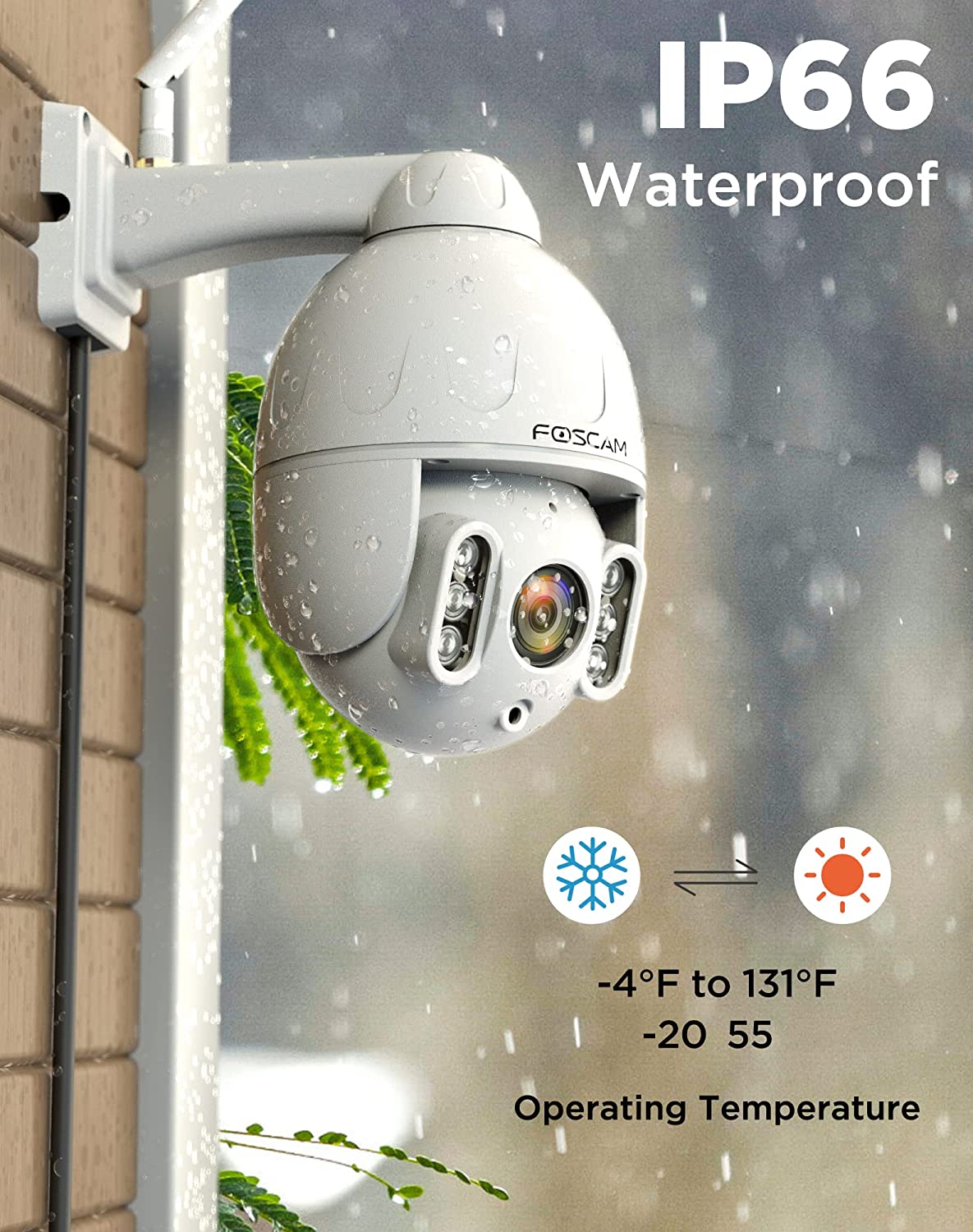 Foscam SD4 2K Outdoor 2.4/5gHz WiFi PTZ Security Camera