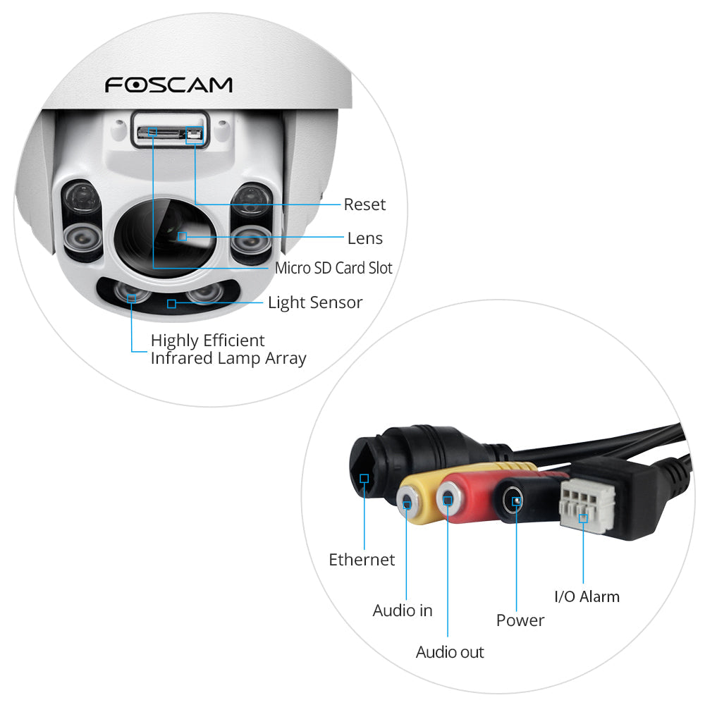 FOSCAM FI9928P 1080P HD WiFi Outdoor PTZ Security Camera