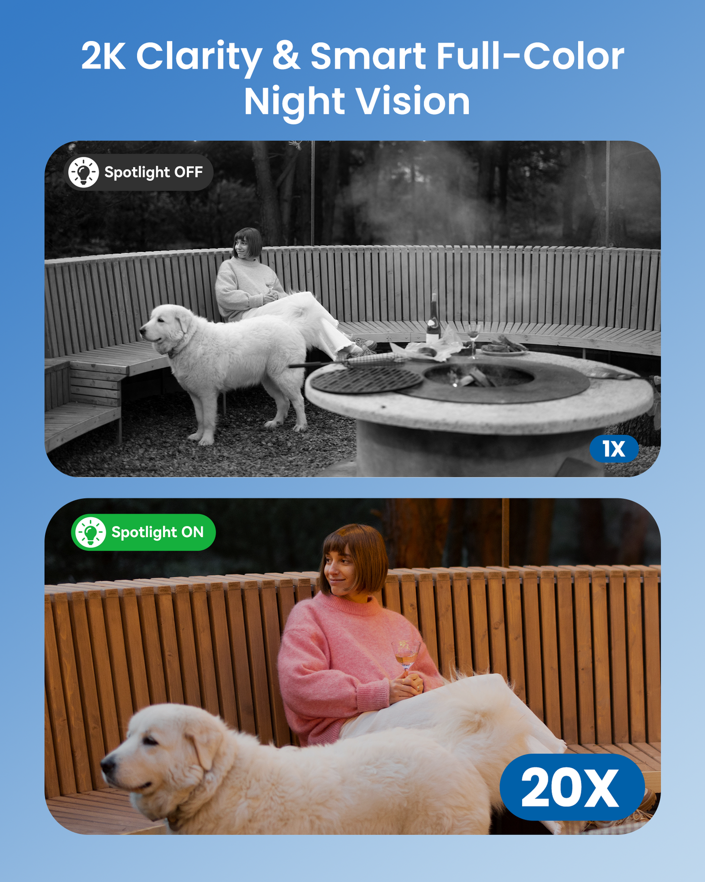 🎉NEW🎉Foscam BP4 2K/4MP Smart Solar Wire-Free PT Battery Wifi Camera with Color Night Vision