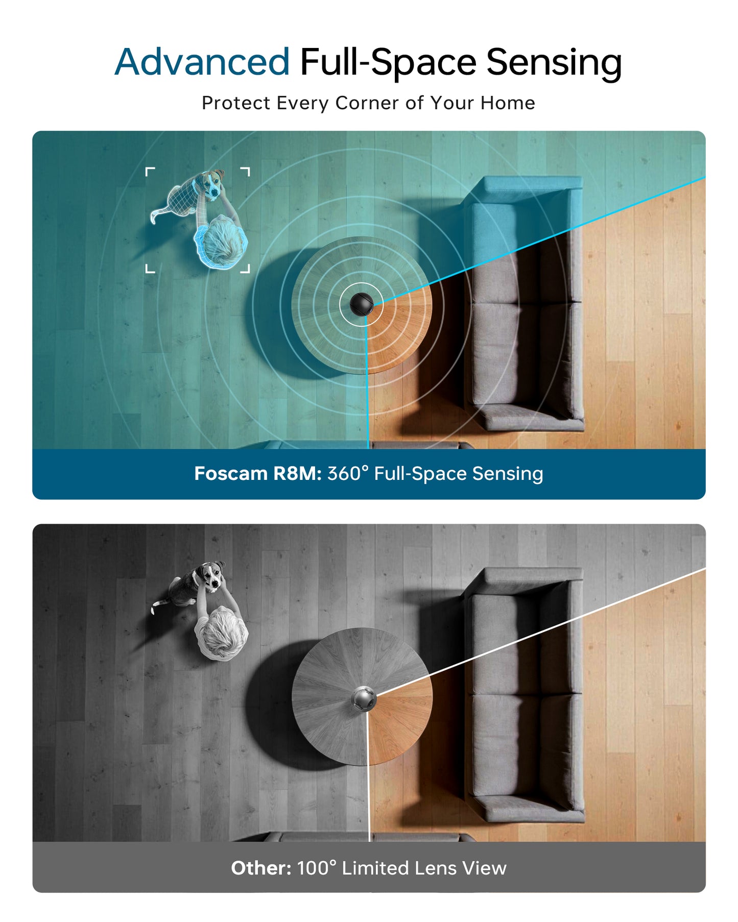 FOSCAM R8M 4K 8MP Security Camera Indoor, Live Streaming 2.4g & 5g WiFi Pet/Baby Camera