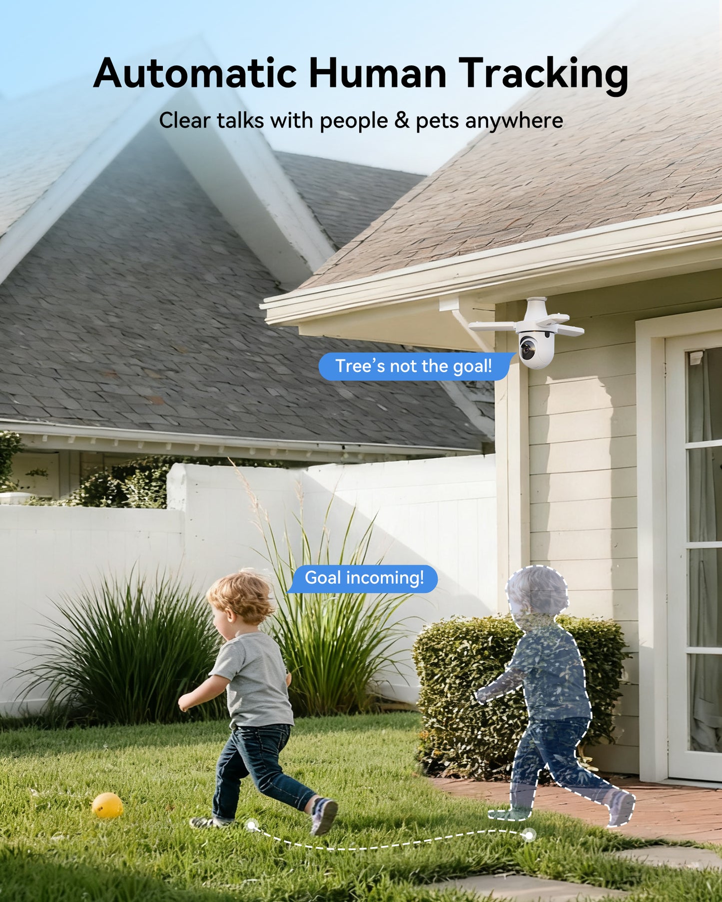 FOSCAM Light Bulb Camera, 3K Auto Tracking 360° PTZ Security Cameras Wireless Outdoor Indoor