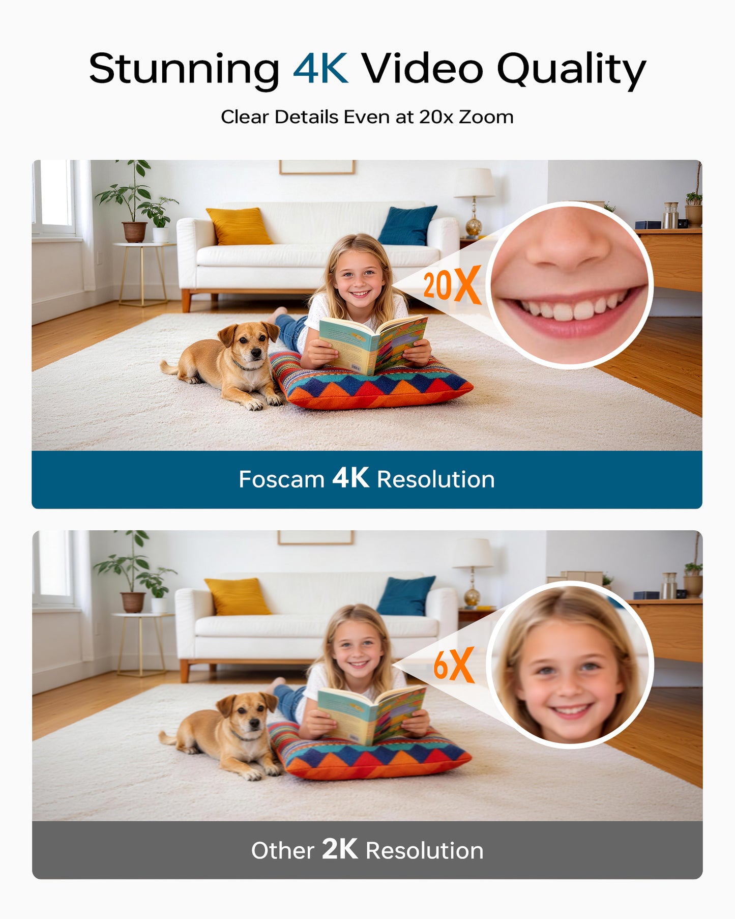 FOSCAM R8M 4K 8MP Security Camera Indoor, Live Streaming 2.4g & 5g WiFi Pet/Baby Camera