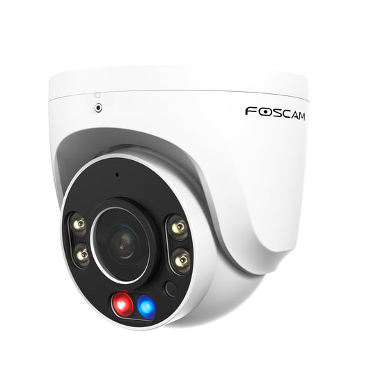 Foscam W5EP 5MP PoE Security Camera , 3K IP Camera Outdoor with 2-Way Talk, AI Detect Human/Vehicle, Flashing Red & Blue Siren Lights, IP66 Waterproof