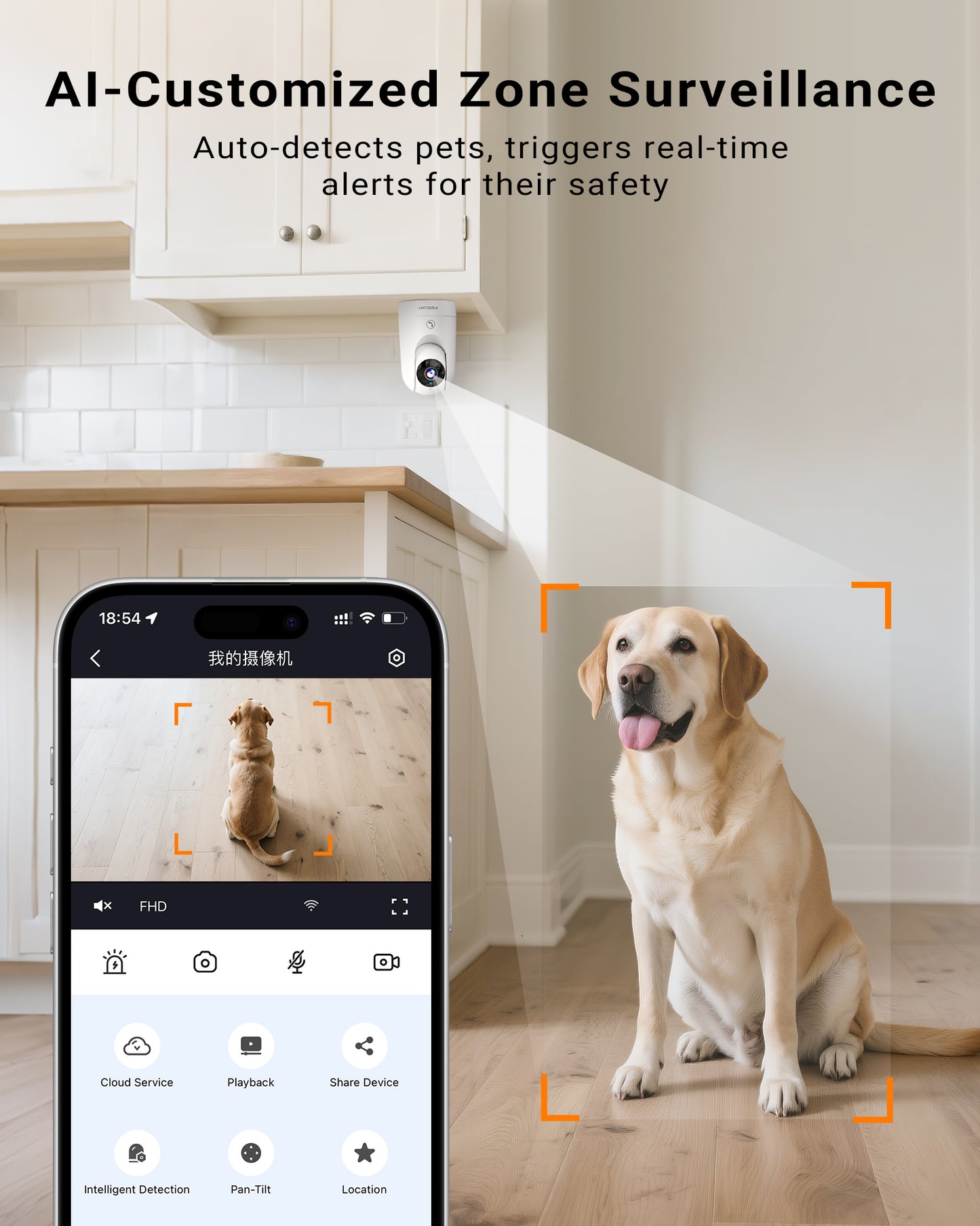 FOSCAM R8M 4K 8MP Security Camera Indoor, Live Streaming 2.4g & 5g WiFi Pet/Baby Camera