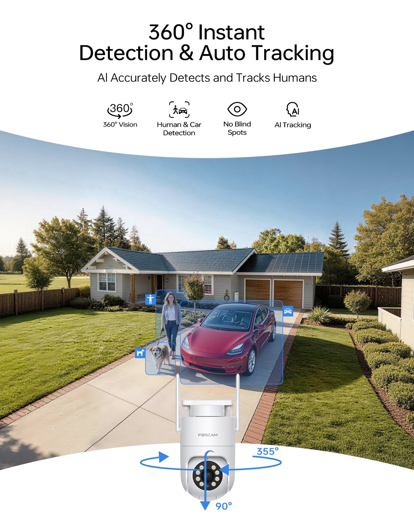 🎉NEW🎉 Foscam PD8 4K/8MP Outdoor 2.4/5gHz WiFi PTZ Security Camera