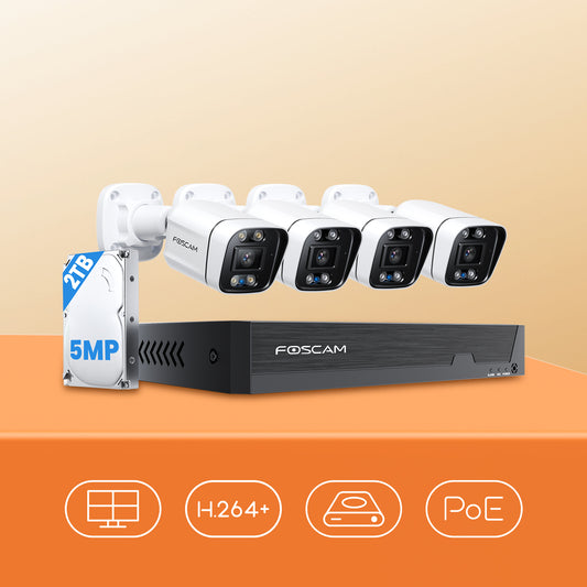 Foscam (FN9108E-B4) 8-channel Smart 3K Security Kit with Person/Vehicle Detection
