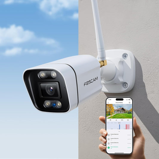 Foscam V8P 8MP WiFi Security Camera with Smart Detection and Waterproof Junction Box