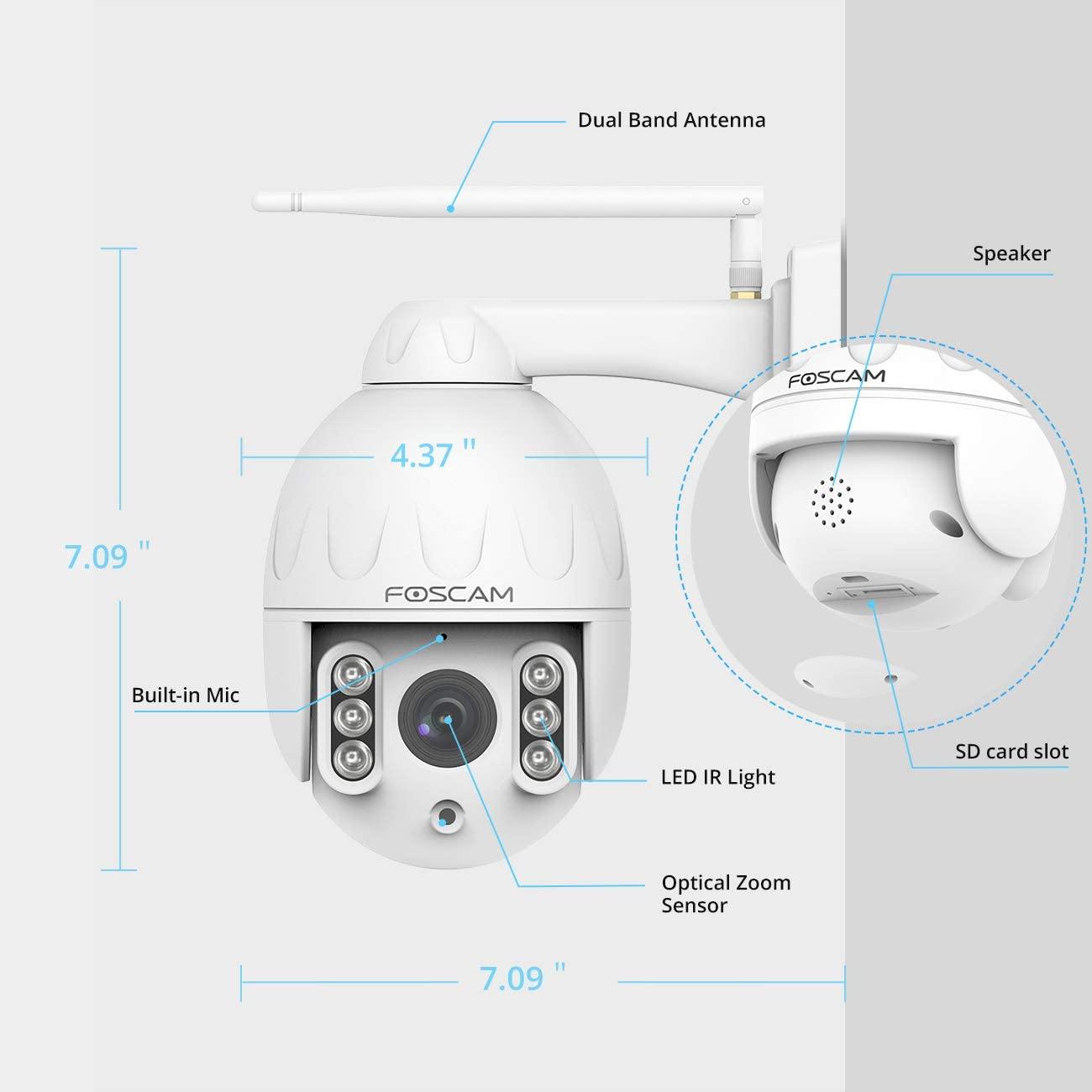 Foscam HT2 1080p Outdoor 2.4/5gHz WiFi PTZ IP Camera