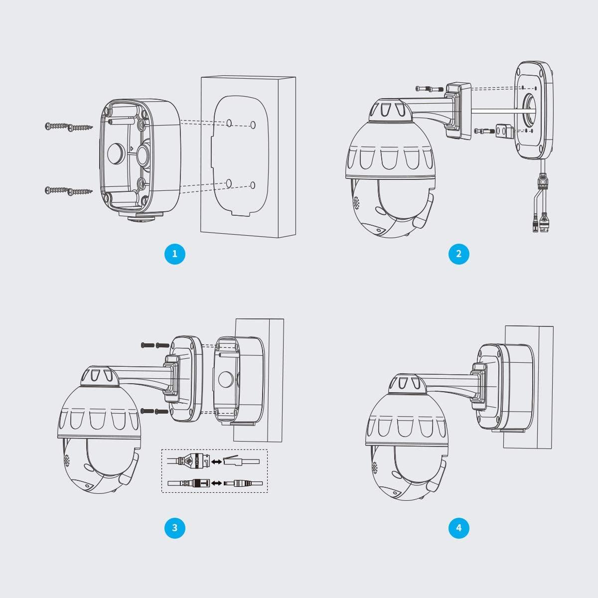 Foscam FABS2 Waterproof Junction Box for HT2 Outdoor Security Camera with Stainless Steel Construction