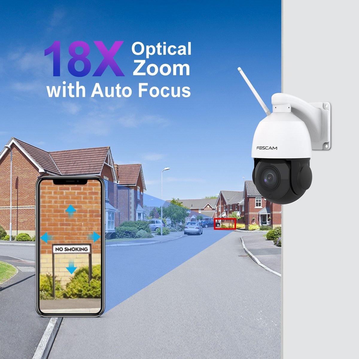 Foscam SD2X 18X Optical Zoom 1080P HD Outdoor PTZ Security Camera